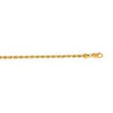 14K Yellow Gold 3mm Rope 18 Chain with Lobster Lock