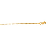 14K Yellow Gold 1.3mm Rope 16 Chain with Lobster Lock