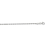 14K White Gold 2mm Diamond Cut Royal Rope 10 Chain Anklet with Lobster Lock