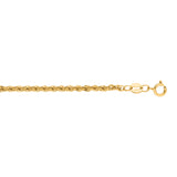 14K Yellow Gold 2mm Lite Rope 18 Chain with Lobster Lock