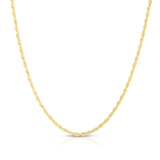 14K Yellow Gold 2.7mm Lite Rope 22 Chain with Lobster Lock