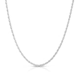 14K White Gold 2mm Lite Rope 20 Chain with Lobster Lock