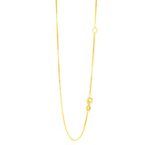 14K Yellow Gold 0.8mm Extendable Box 18 Chain (Jump Ring at 16 inch) with Lobster Lock