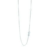 14K White Gold 0.8mm Extendable Box 20 Chain (Jump Ring at 16 inch) with Lobster Lock