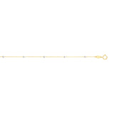 14K Yellow Gold 1.8mm Diamond Cut Bead Saturn 16 Chain with Spring Ring