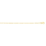 14K Yellow Gold 1.3mm Polished Bar Station Saturn 16 Chain with Lobster Lock