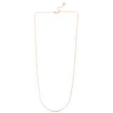 14K Rose Gold 0.68mm Adjustable Box 22 Chain with Lobster Lock