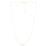 14K Yellow Gold 0.97mm Adjustable Cable 22 Chain with Lobster Lock