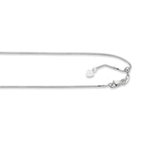 14K White Gold 0.85mm Adjustable Box 30 Chain with Lobster Lock