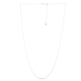 14K White Gold 0.97mm Adjustable Cable 22 Chain with Lobster Lock
