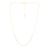 14K Yellow Gold 0.80mm Adjustable Octagonal Snake 22 Chain with Lobster Lock