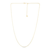 14K Yellow Gold 1.3mm Adjustable Popcorn 22 Chain with Lobster Lock