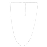 14K White Gold 1mm Adjustable Franco 22 Chain with Lobster Lock