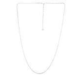 14K White Gold 1.2mm Adjustable Sparkle 22 Chain with Lobster Lock