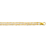 14K Yellow and White Gold Railroad Link 8.5 Bracelet