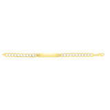 14K Yellow and White Gold 8.3mm Pave Curb ID 8.5 Bracelet