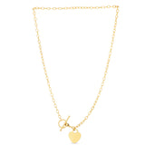14K Yellow Gold 17 Heart Charm & Toggle Oval Link
