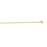 14K Yellow Gold 7 1.6mm Royal Rope Chain Bracelet with Lobster Lock