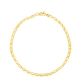 14K Yellow Gold 3mm Heart 18 Chain with Lobster Lock
