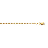 10K Yellow Gold 2.4mm Lite Rolo 16 Chain with Lobster Lock