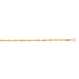 10K Yellow Gold 2.2mm Singapore 7 Chain Bracelet with Spring Ring Clasp