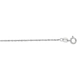10K White Gold 1.1mm Singapore 18 Chain with Spring Ring Clasp