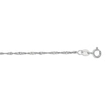 10K White Gold 1.5mm Singapore 18 Chain with Spring Ring Clasp