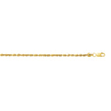 10K Yellow Gold 2.5mm Diamond Cut Lite Rope 10 Chain Anklet with Lobster Lock