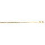 10K Yellow Gold 1.4mm Solid Diamond Cut Royal Rope 16 Chain with Spring Ring Clasp