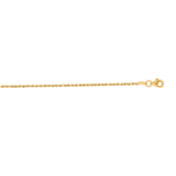 10K Yellow Gold 1.6mm Solid Diamond Cut Royal Rope 24 Chain with Lobster Lock