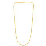 10K Yellow Gold 3.5mm Solid Diamond Cut Royal Rope 18 Chain with Lobster Lock