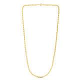 10K Yellow Gold 4.0mm Solid Diamond Cut Royal Rope 20 Chain with Lobster Lock
