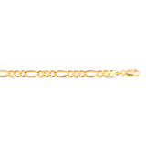 10K Yellow Gold 4.5mm Figaro 7 Chain Bracelet with Lobster Lock