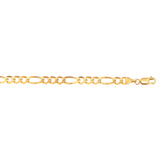 10K Yellow Gold 6.6mm Figaro 22 Chain with Lobster Lock