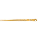 10K Yellow Gold 2.1mm Gourmette 20 Chain with Lobster Lock