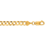 10K Yellow Gold 5.7mm Comfort Curb 8.5 Chain Bracelet with Lobster Lock