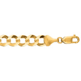 10K Yellow Gold 8.2mm Comfort Curb 8.5 Chain Bracelet with Lobster Lock