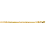 10K Yellow Gold 3.0mm Heart 10 Chain Anklet with Lobster Lock
