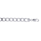 Sterling Silver 9.5mm Comfort Curb 8.5 Chain Bracelet with Lobster Clasp