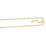 Sterling Silver 1.5mm Adjustable Yellow Rope 22 Chain with Lobster Clasp