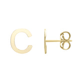 14K Yellow Gold Yours Truly Initial C Stud Earring