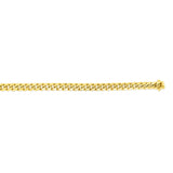 14K Yellow Gold 5mm 8 Semi-Solid Miami Cuban Chain Bracelet with Box Clasp