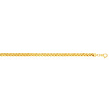 14K Yellow Gold 4mm Diamond Cut Round Franco 8.5 Chain Bracelet with Lobster Lock