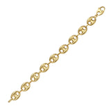14K Yellow Gold 12.2mm Lite Puffed Mariner Link 7.75 Bracelet with Lobster Clasp