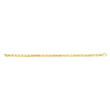 14K Yellow Gold 5mm Men's Fancy Box 8.25 Chain Bracelet with Lobster Clasp.