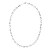 Sterling Silver 7.8mm Polished Lite Puffed Mariner 7 Chain Bracelet with Lobster Clasp