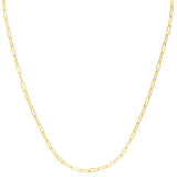 10K Yellow Gold 2.5mm Paperclip 20 Chain with Lobster Lock