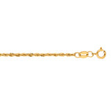 14K Yellow Gold 1.5mm Lite Rope 8 Chain Bracelet with Lobster Lock