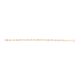 14K Tri-color Gold 20 Polished Puffed Mariner Link Chain Necklace with Lobster Lock