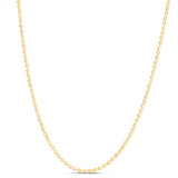 14K Yellow Gold 2.5mm Moon 24 Chain Necklace with Lobster Clasp